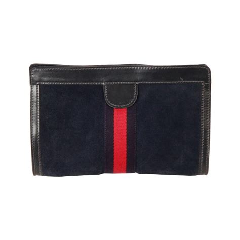 gucci vintage blue double g parfum cosmetic bag|gucci vintage suede bag.